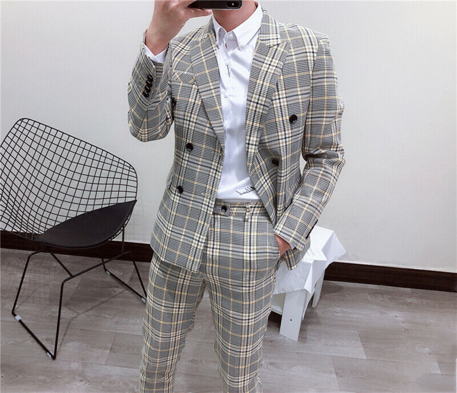 Latest Men Formal Wear - Latest New Style Smoking Plaid Men's