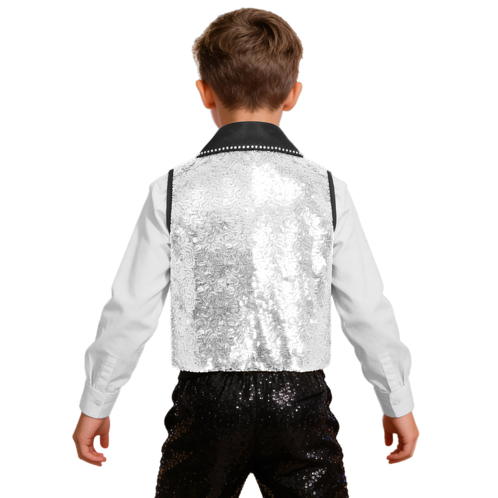 Boys Girls Vest Shiny Sequin S - Formal Vest Waistcoat recension och pris