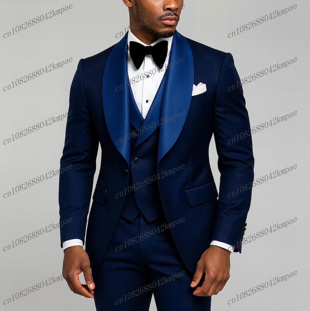 New Navy Blue Formal Men Suit  - Men Formal Wear Vest recension och pris