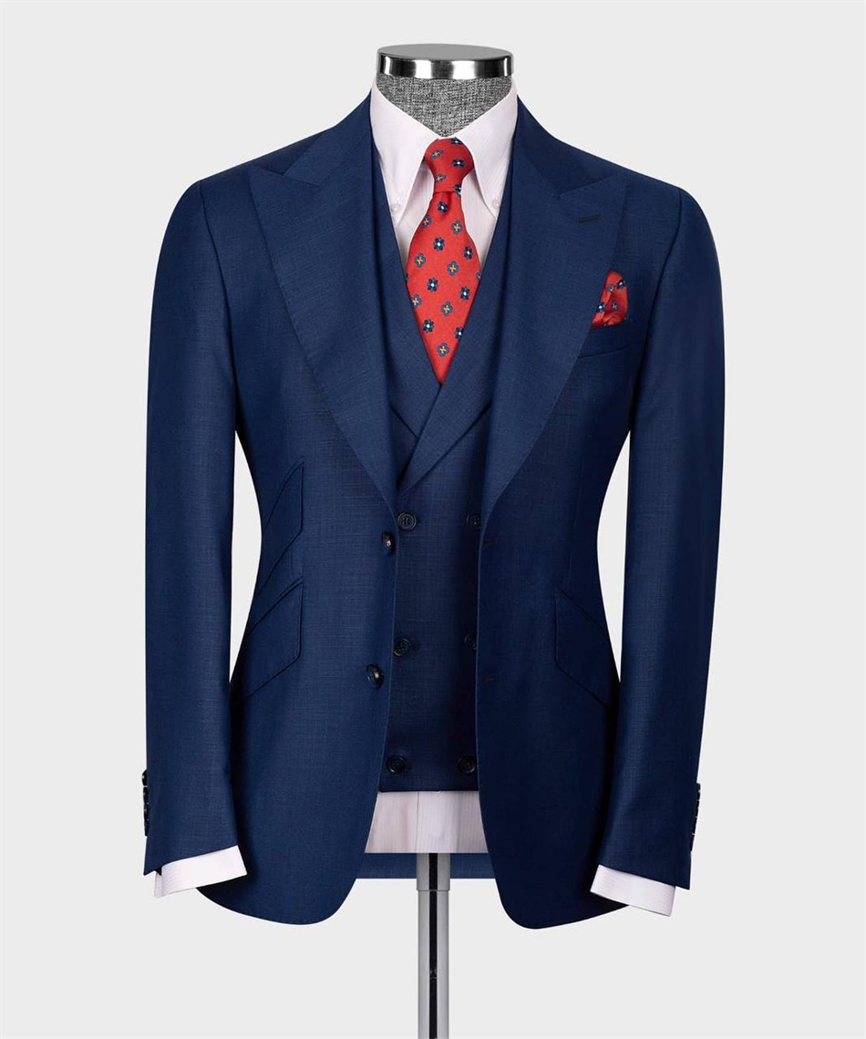 Elegant Navy Blue Classic Wedd - Elegant Formal Men'S Wear recension och pris