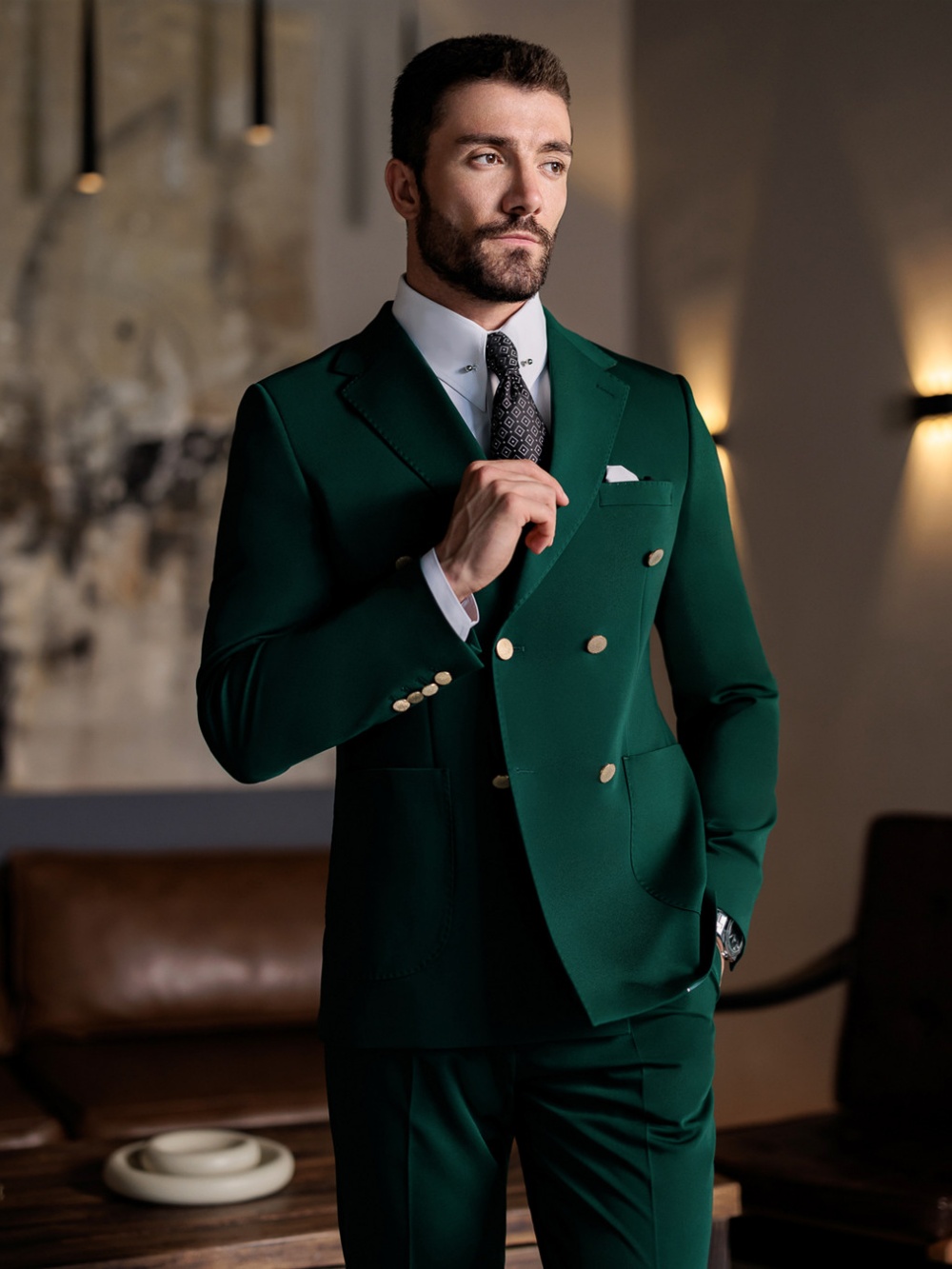 Green Formal Man Slim Fit Suit - Elegant Formal Men'S Wear recension och pris