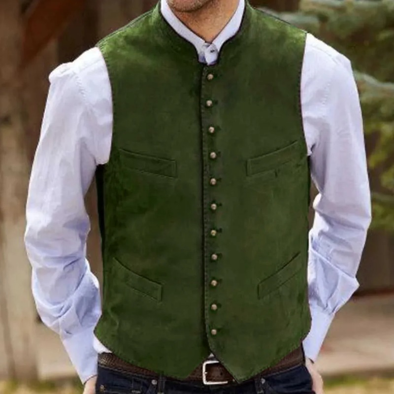 Men Vest Coffee Suede Velvet S - Formal Vest Waistcoat recension och pris