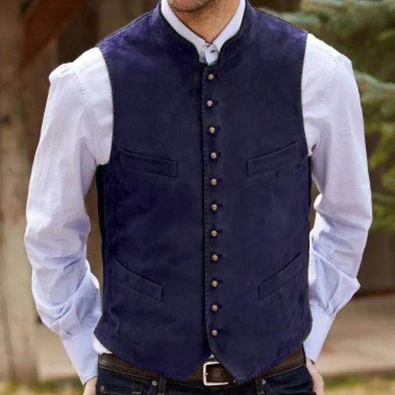 Men Vest Coffee Suede Velvet S - Formal Vest Waistcoat recension och pris