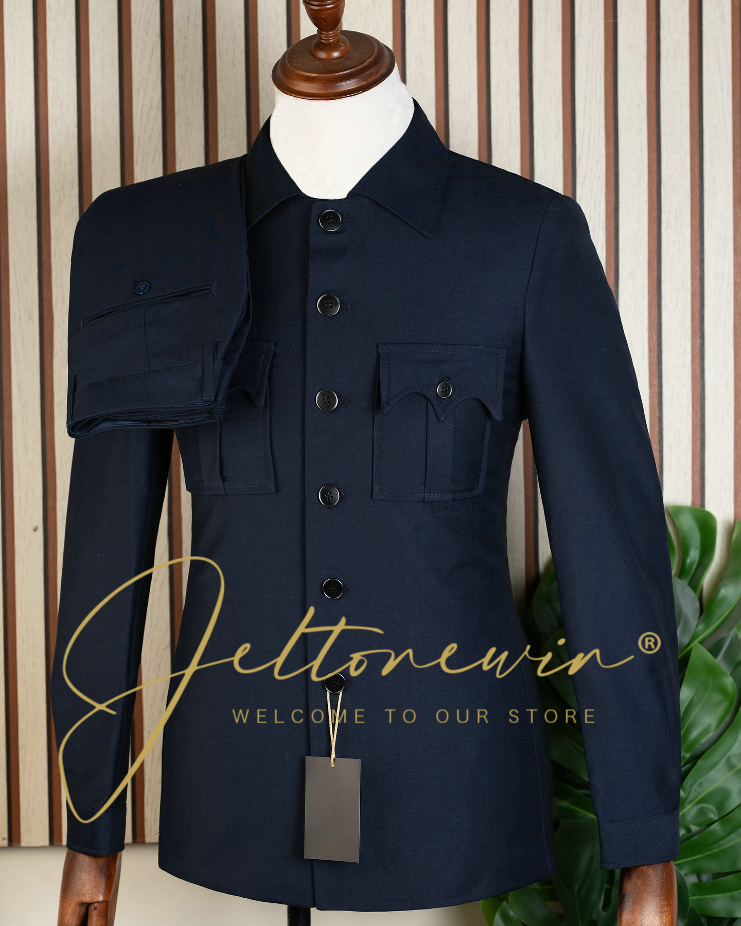 Men's Navy Blue Two Piece Suit - Latest Men Formal Wear recension och pris