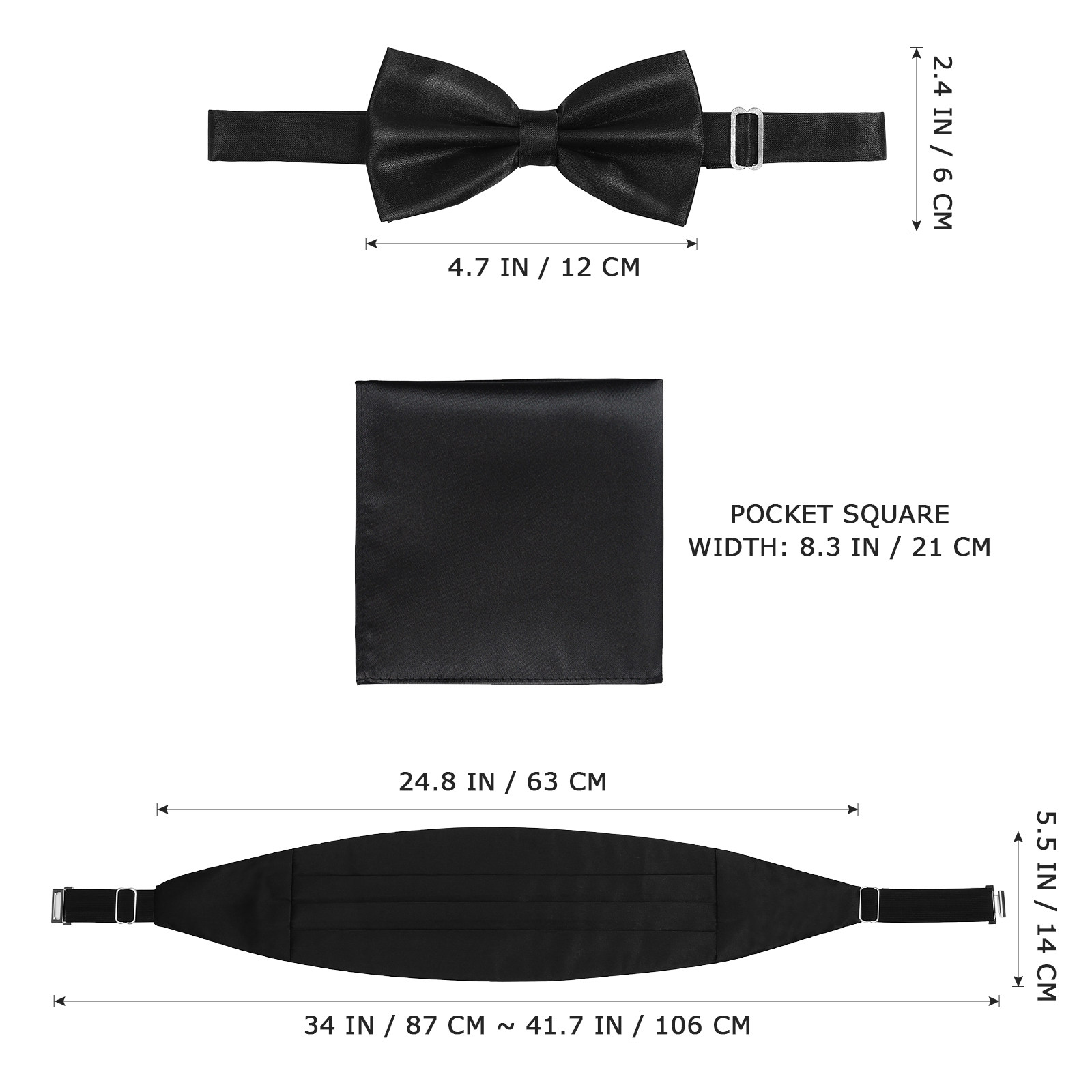 1Set Premium Polyester Cummerb - Men'S Formal Wear Bow Ties recension och pris
