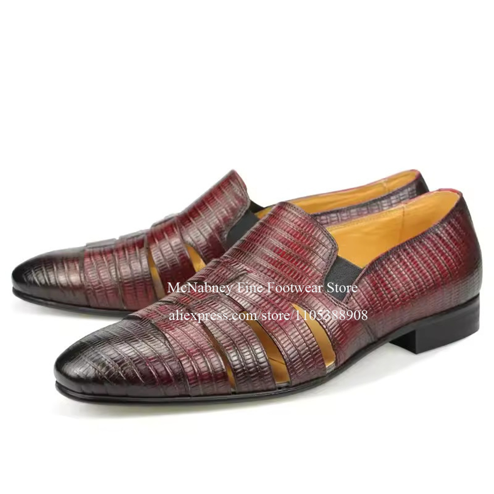 Breathable Cutout Burgundy Bla - Formal Men Daily Wear Shoes recension och pris
