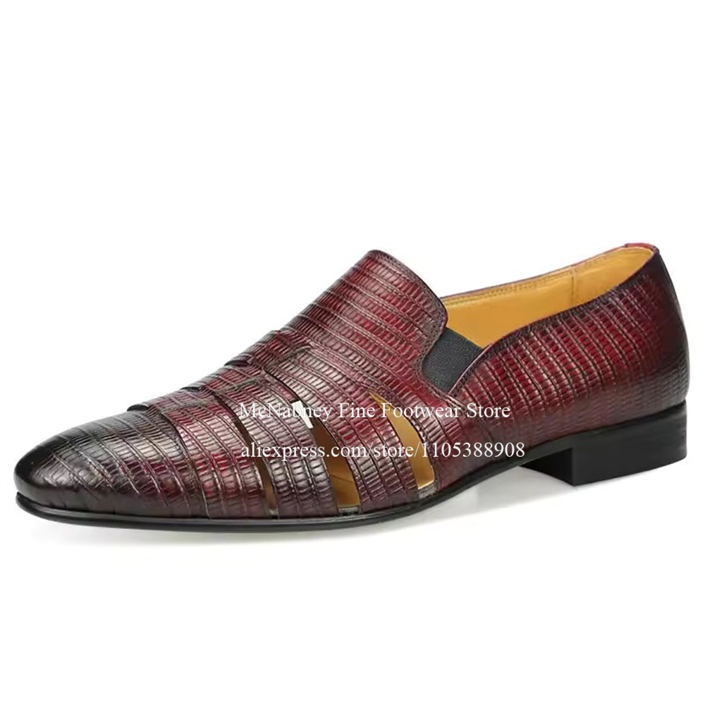 Breathable Cutout Burgundy Bla - Formal Men Daily Wear Shoes recension och pris