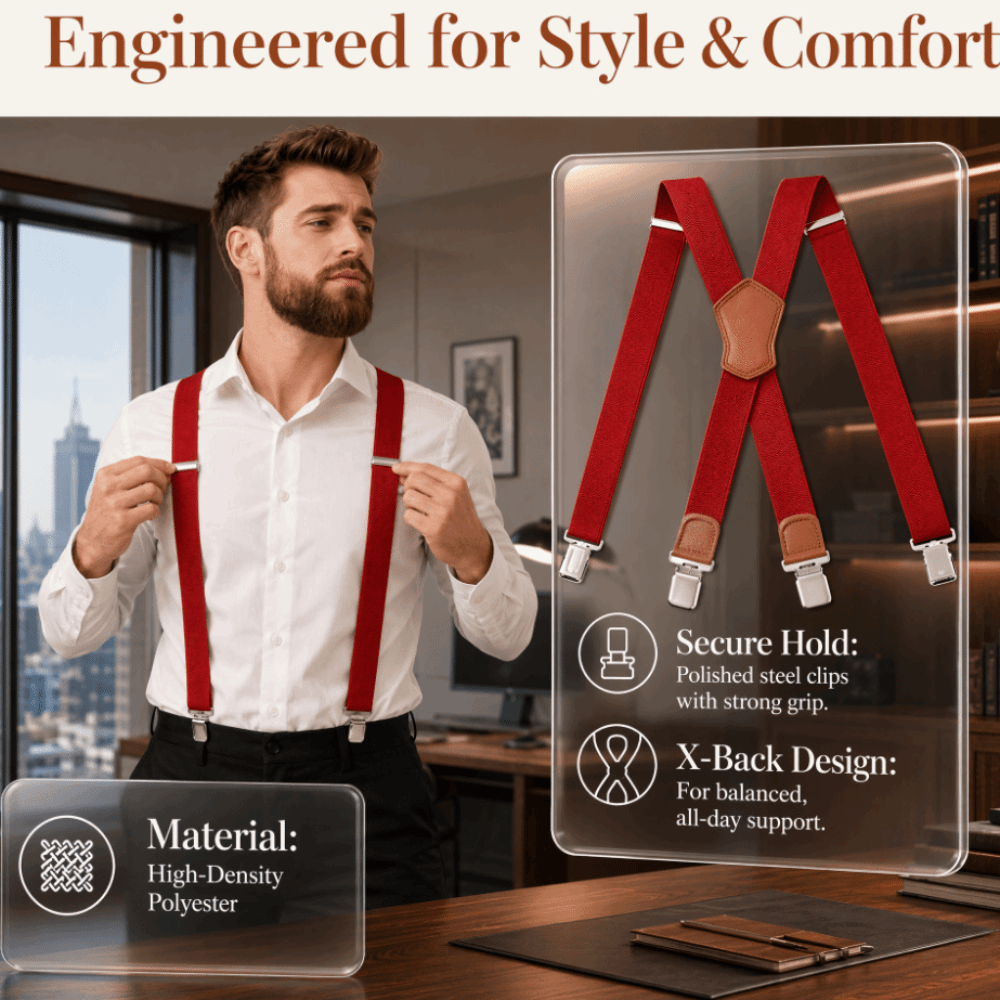 Elastic Heavy Duty Suspenders  - Suspender Clip Formal recension och pris