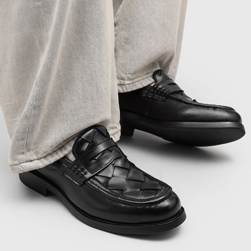 Men handmade woven penny loafe - Formal Men Daily Wear Shoes recension och pris