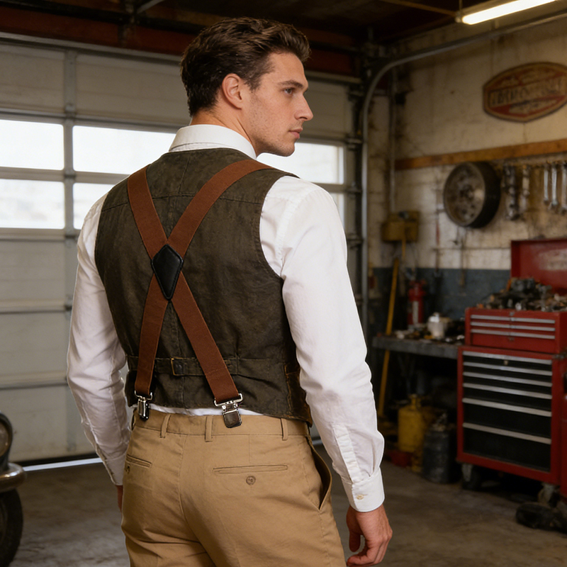 Retro Y-back Men's Suspenders  - Suspender Clip Formal recension och pris