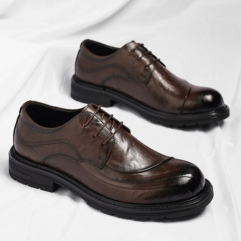 Brown Burnished Genuine Leathe - Formal Men Daily Wear Shoes recension och pris