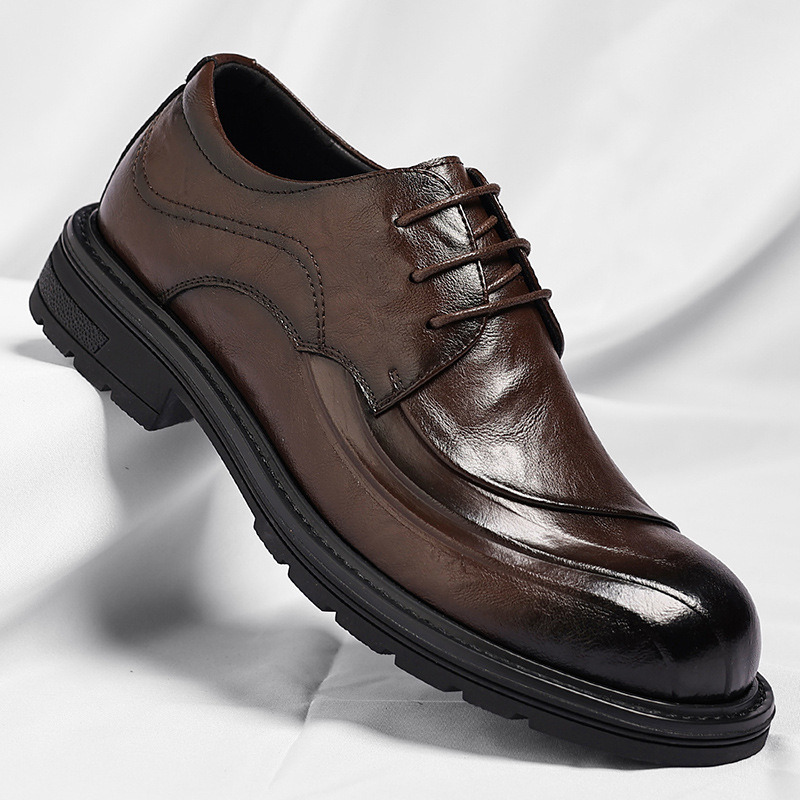 Brown Burnished Genuine Leathe - Formal Men Daily Wear Shoes recension och pris