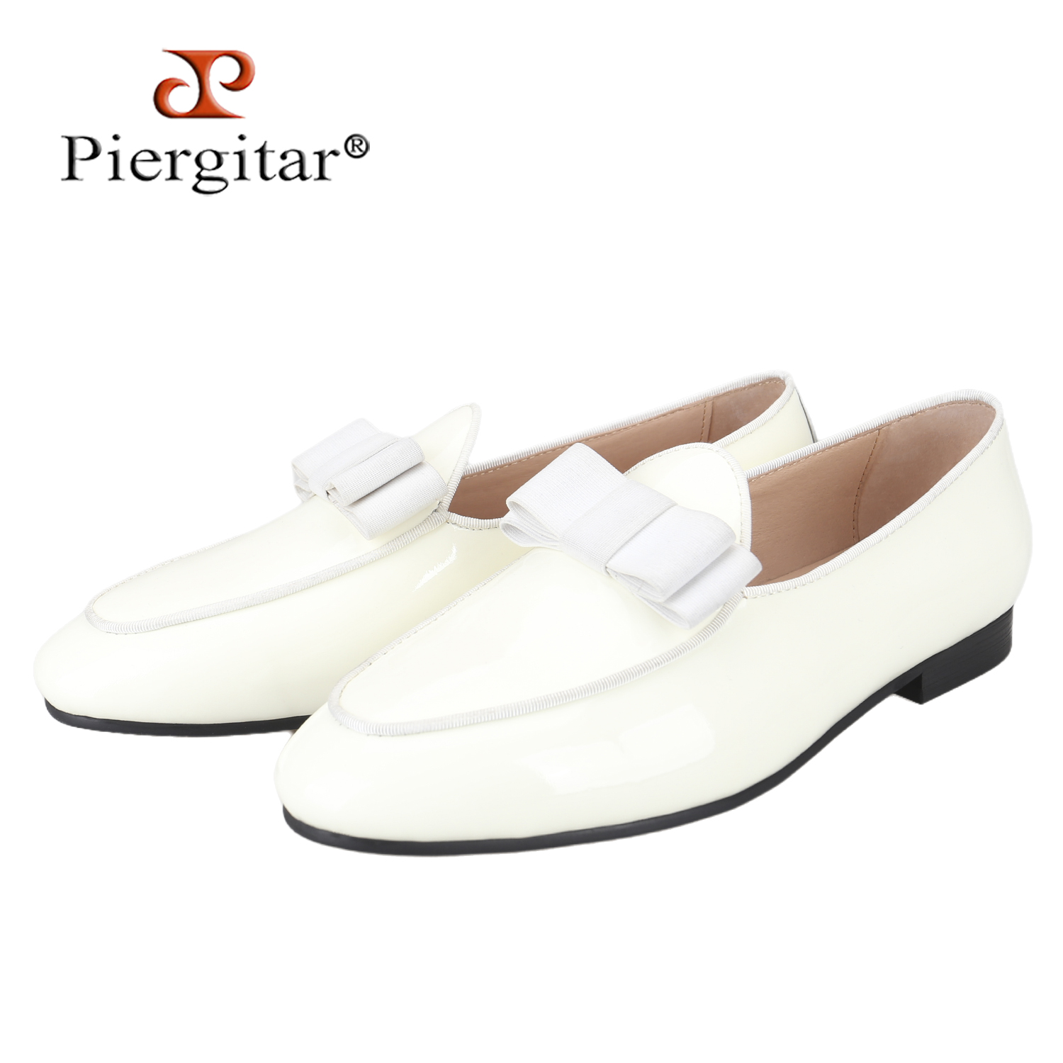 Piergitar White Patent Leather - Men'S Formal Wear Bow Ties recension och pris