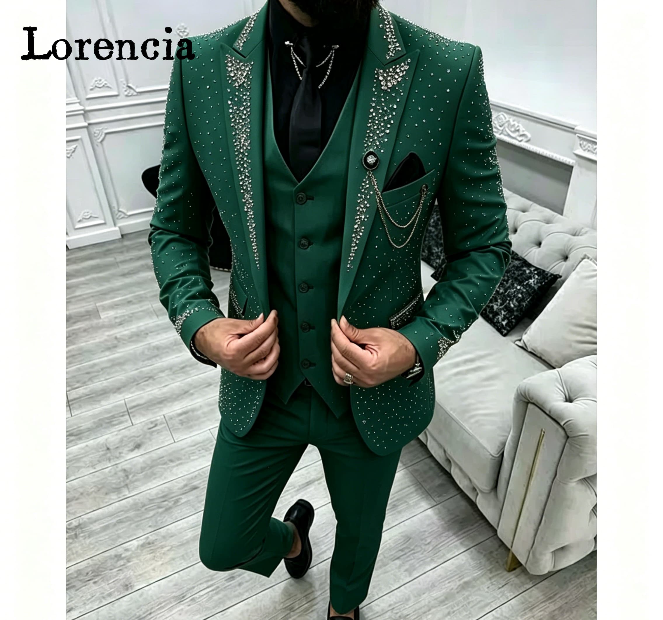 Luxury 3 Piece Formal Men's Su - Elegant Formal Men'S Wear recension och pris