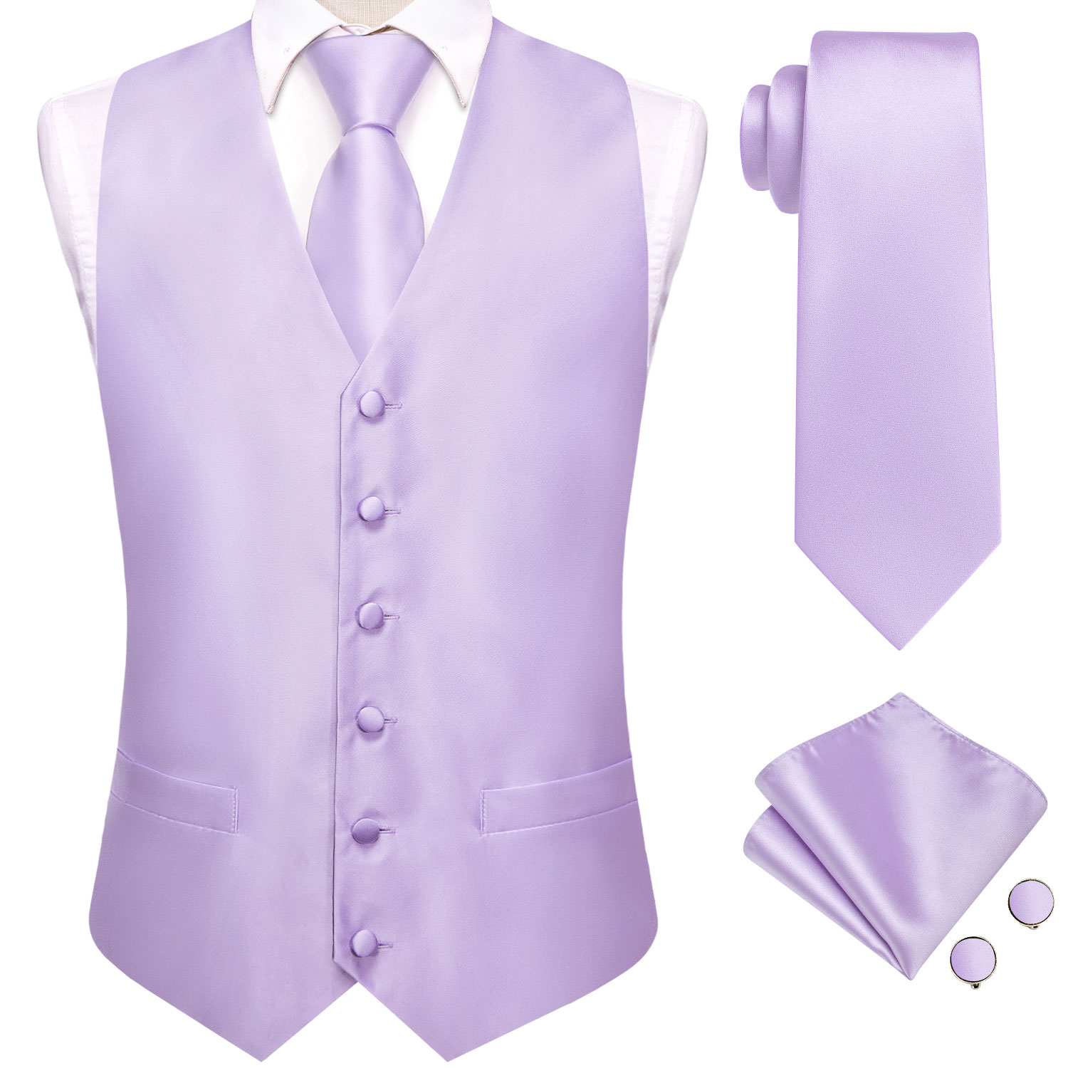 Hi-Tie Solid Voilet Lilac Mens - Men Formal Wear Vest recension och pris