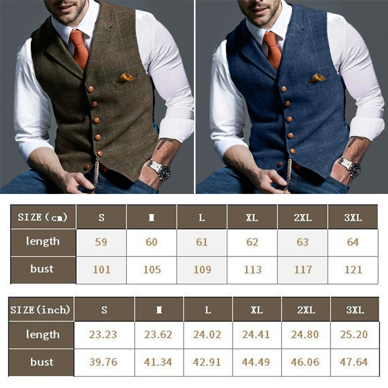 Fashion Men's Vests Lapel Twee - Men Formal Wear Vest recension och pris