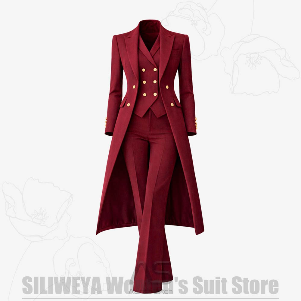 Women's Suit 3 Piece Double Br - Formal Vest Waistcoat recension och pris