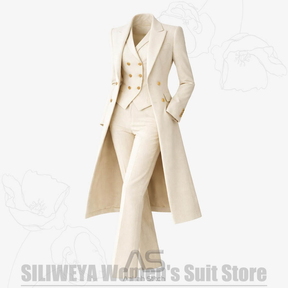 Women's Suit 3 Piece Double Br - Formal Vest Waistcoat recension och pris