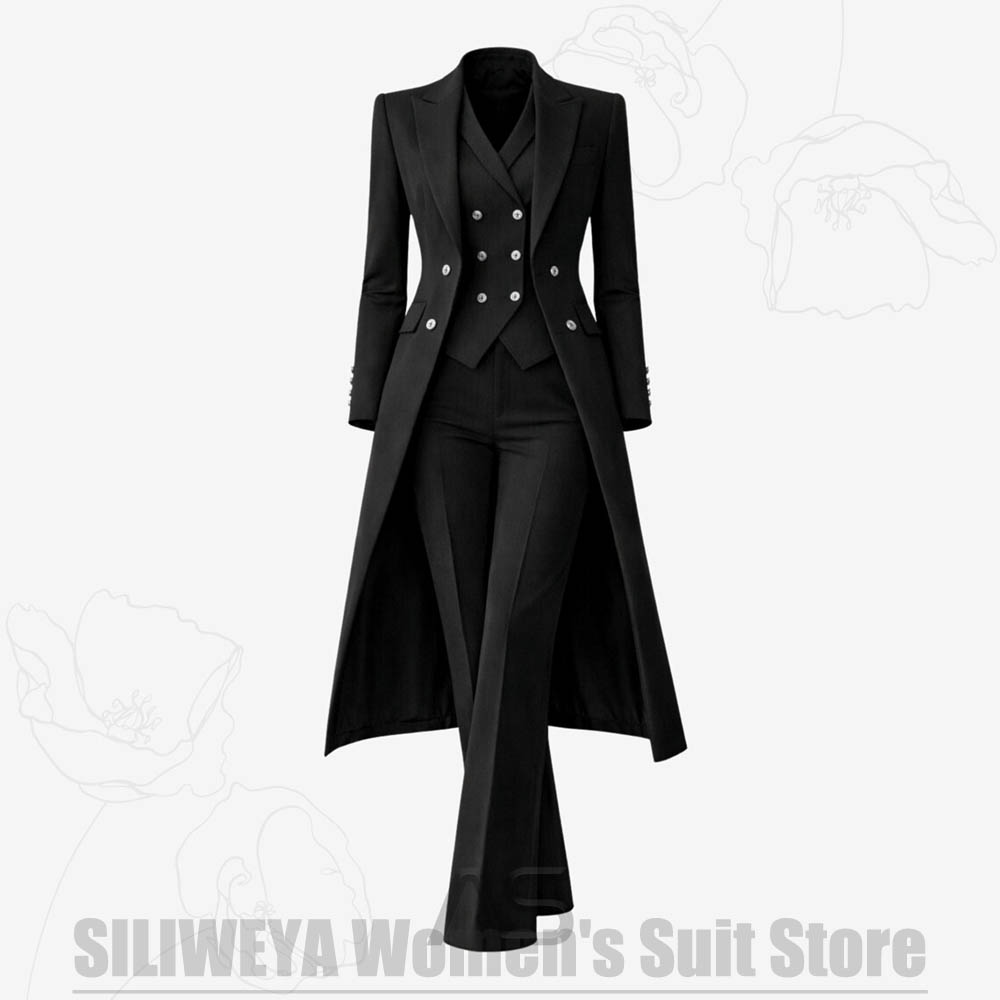 Women's Suit 3 Piece Double Br - Formal Vest Waistcoat recension och pris