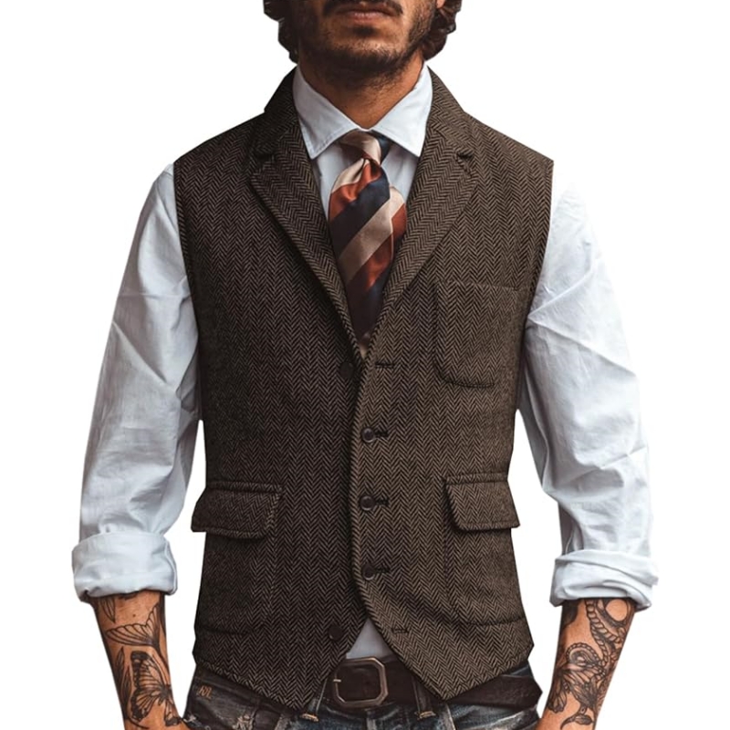 New V Neck Lapel Men's Suits V - Formal Vest Waistcoat recension och pris