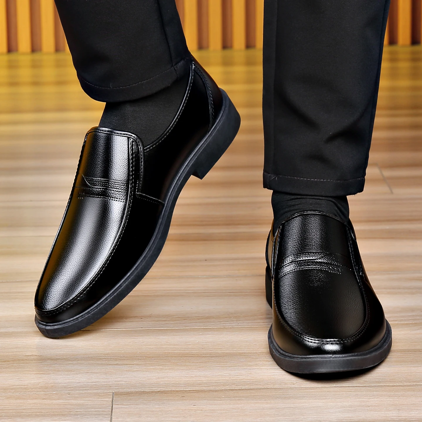 Men's Slip‑on Business Leather - Formal Men Daily Wear Shoes recension och pris