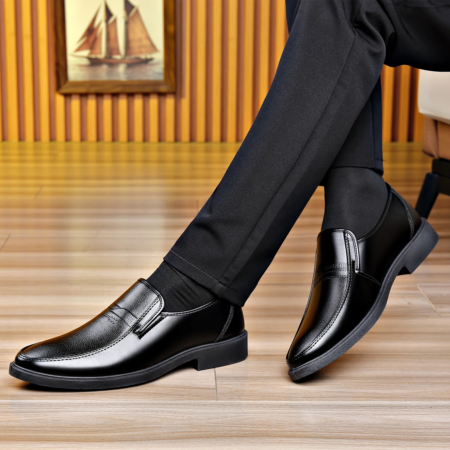 Men's Slip‑on Business Leather - Formal Men Daily Wear Shoes recension och pris
