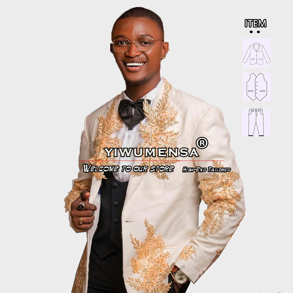 Customized 3 Pieces Suits Men  - Men Formal Wear Vest recension och pris