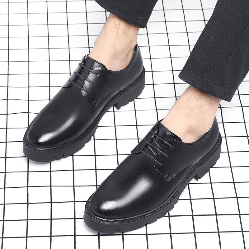 Mens Black Leather Lace Up Dre - Formal Men Daily Wear Shoes recension och pris
