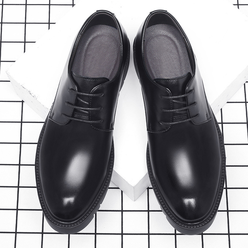 Mens Black Leather Lace Up Dre - Formal Men Daily Wear Shoes recension och pris