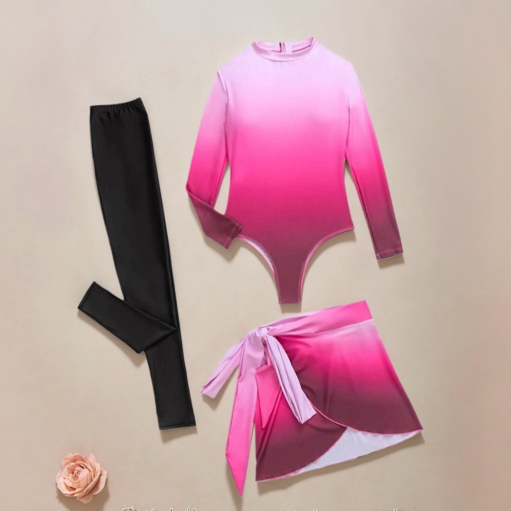 Blue Long Sleeve Swimsuit High - Slim Fit Suit Set recension och pris