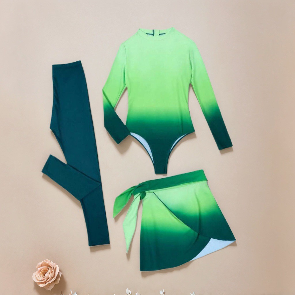 Blue Long Sleeve Swimsuit High - Slim Fit Suit Set recension och pris