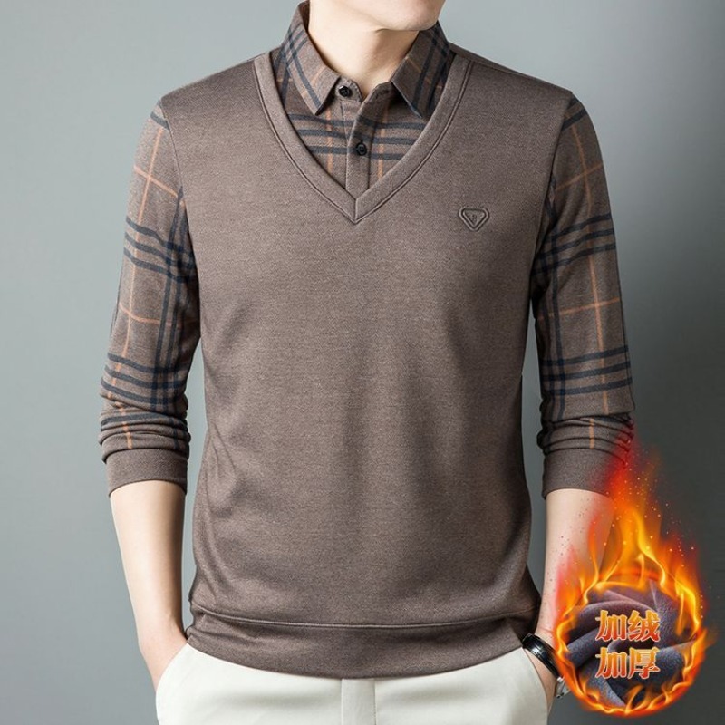 Men Fake Two Pieces Polo Shirt - Men'S Polo Formal Wear recension och pris