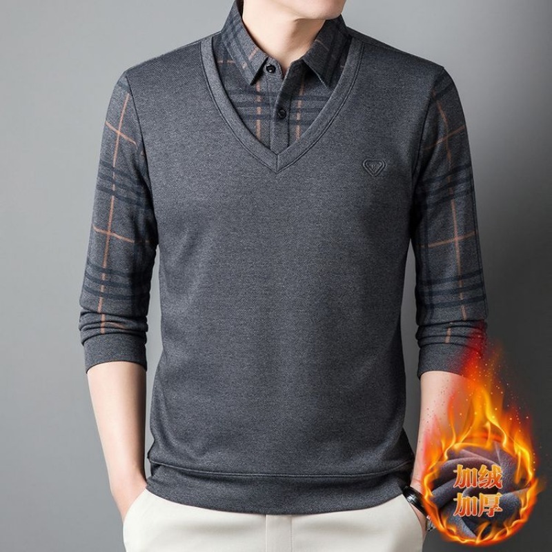 Men Fake Two Pieces Polo Shirt - Men'S Polo Formal Wear recension och pris