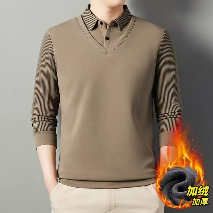 Men Fake Two Pieces Polo Shirt - Men'S Polo Formal Wear recension och pris