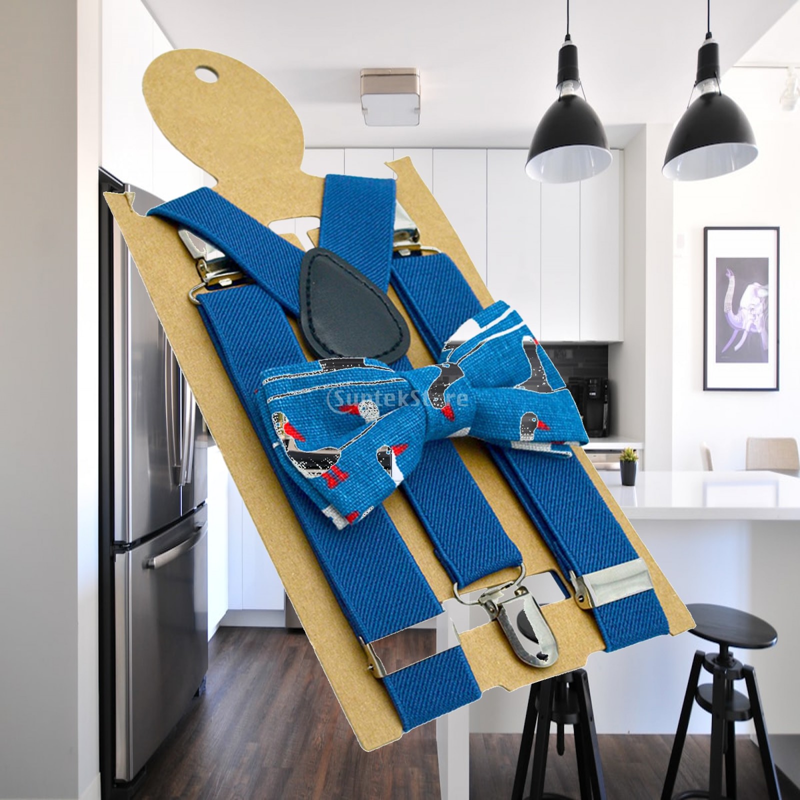 Kids Suspenders Bow Tie Set wi - Suspender Clip Formal recension och pris