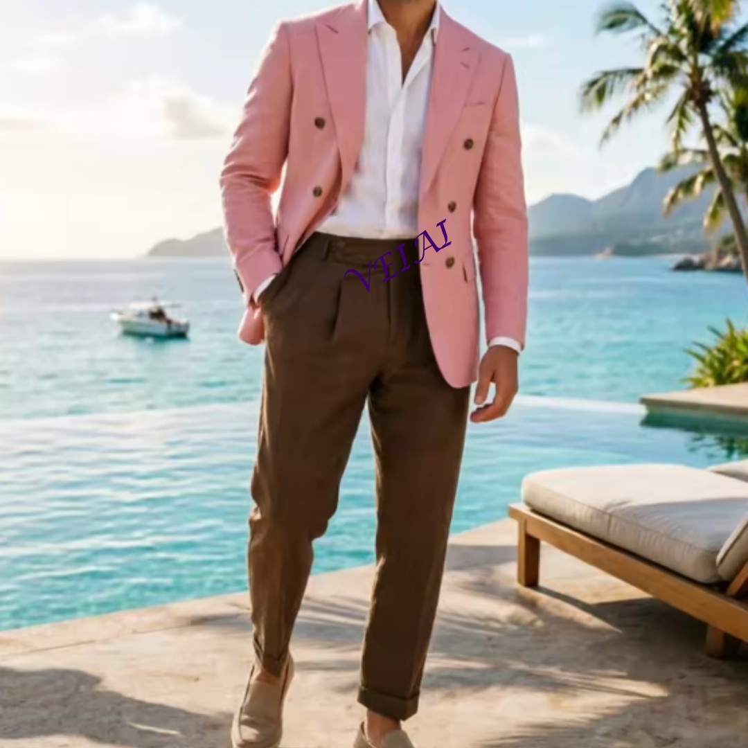 Customized 2 Piece Beige Linen - Elegant Formal Men'S Wear recension och pris
